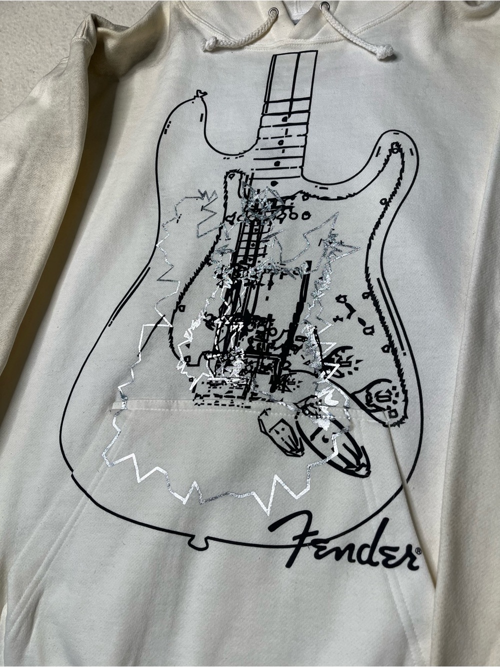 NWT Vintage Fender Rock And Roll Lifestyle Pullover Hoodie Sweatshirt Mens L Y2K - Picture 2 of 9